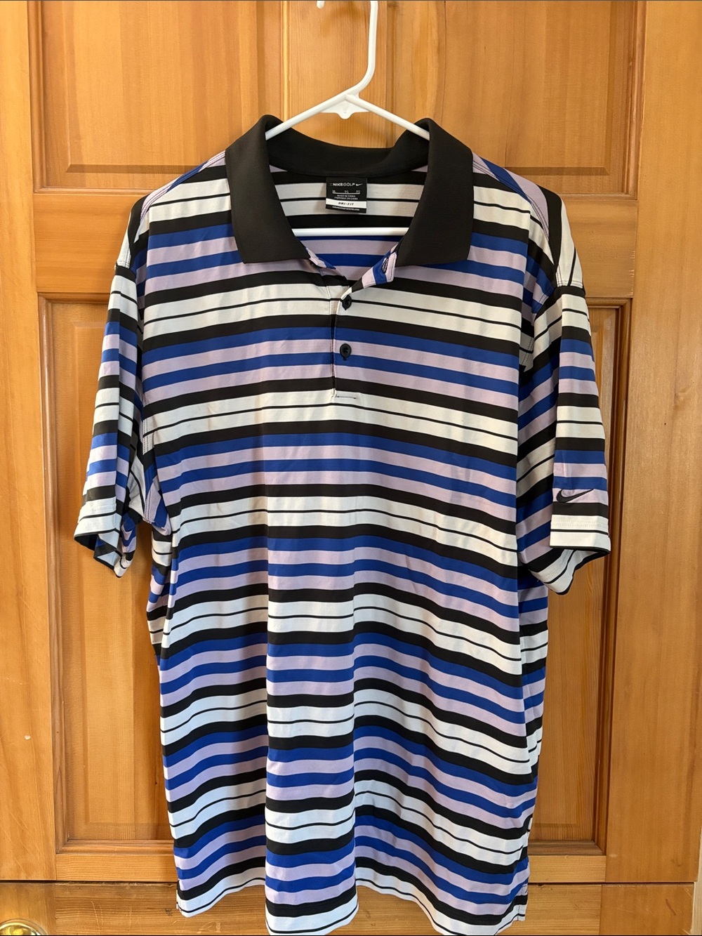 Nike Golf Men's Striped Polo Shirt in Black, Blue, Purple, White